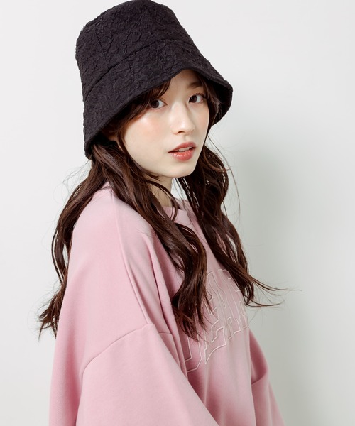 OLIVE des OLIVE（オリーブデオリーブ）の「ワッシャークロスバケットハット（ハット・レディース・ホワイト/ブラック・FREE）」の6枚目の写真