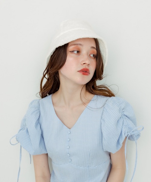 OLIVE des OLIVE（オリーブデオリーブ）の「ワッシャークロスバケットハット（ハット・レディース・ホワイト/ブラック・FREE）」の11枚目の写真