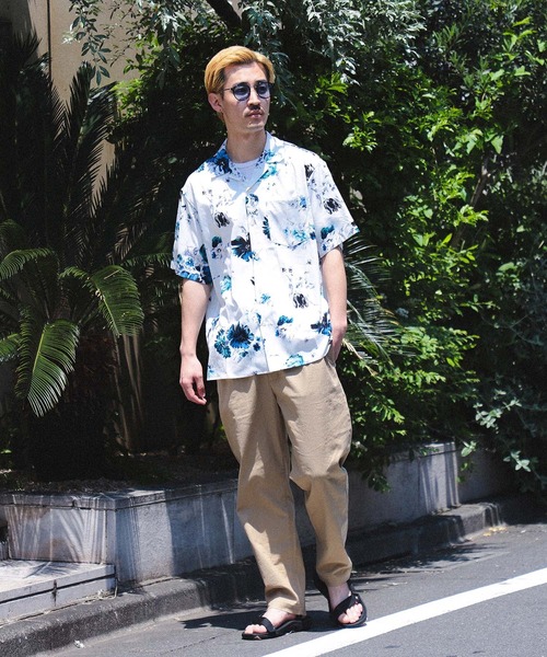 BEAMS HEART（ビームスハート）の「プリント オープンカラー シャツ（シャツ/ブラウス・メンズ・ホワイト系その他/ホワイト系その他2/ブラック/ベージュ/ダークグリーン/ホワイト系その他3/グリーン系その他5/ダークブラウン/ブルー・SMALL/MEDIUM/LARGE）」の11枚目の写真