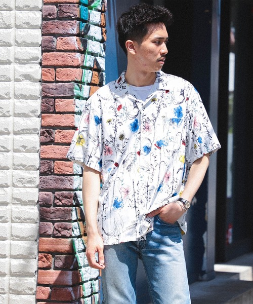 BEAMS HEART（ビームスハート）の「プリント オープンカラー シャツ