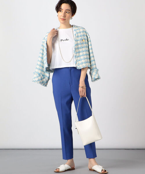 NOLLEY’S（ノーリーズ）の「ウォッシャブルハイウエスト美脚パンツ（その他パンツ・レディース・ブルー/オフホワイト/ネイビー・34/36/38）」の13枚目の写真