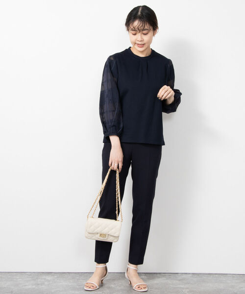 NOLLEY’S（ノーリーズ）の「ウォッシャブルハイウエスト美脚パンツ（その他パンツ・レディース・ブルー/オフホワイト/ネイビー・34/36/38）」の5枚目の写真