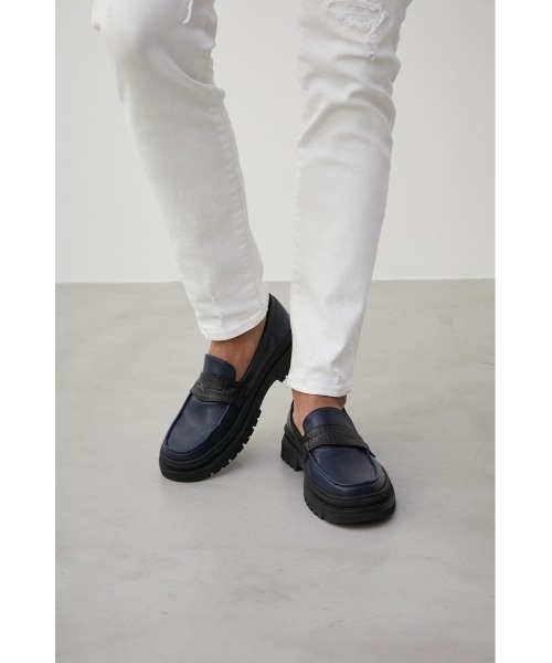 AZUL by moussy(アズールバイマウジー)の「COMBINATION LOAFER/コンビネーションローファー(ローファー・メンズ・ネイビー・MEDIUM/LARGE)」の6枚目の写真