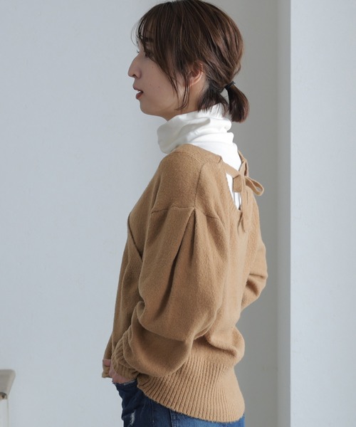 ElegChic(エレグシック)の「カシュクールショート丈セーター(ニット/セーター・レディース・バーガンディー/ベージュ/ブラック/グレー・XL/M/4L)」の20枚目の写真