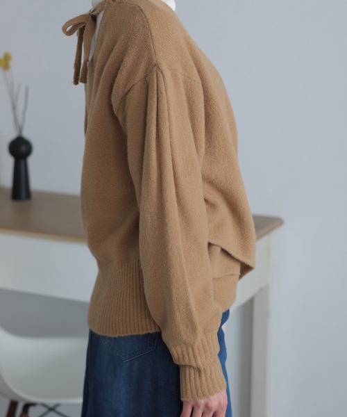 ElegChic(エレグシック)の「カシュクールショート丈セーター(ニット/セーター・レディース・バーガンディー/ベージュ/ブラック/グレー・XL/M/4L)」の21枚目の写真