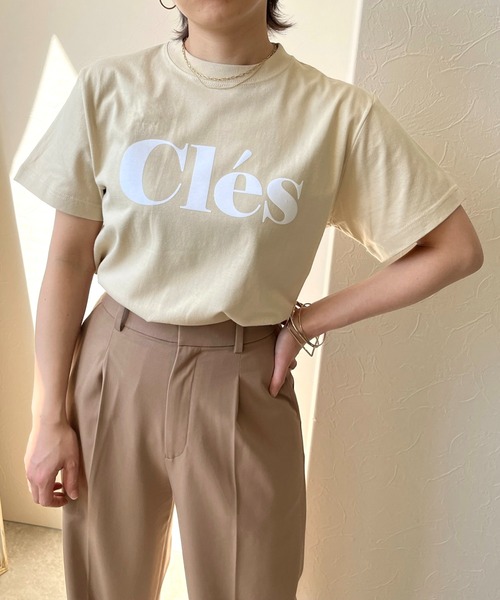 LHELBIE（レルビエ）の「Cles フロッキーロゴＴシャツ（Tシャツ/カットソー・レディース・オフホワイト/チャコールグレー/ベージュ/ホワイト/ホワイト×レッド・M）」の5枚目の写真
