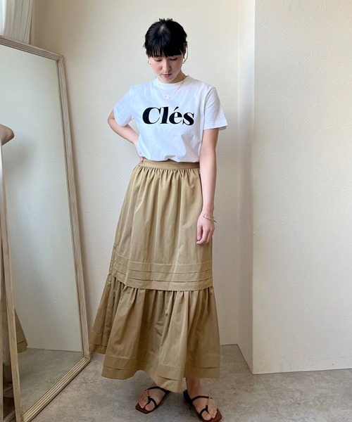 LHELBIE（レルビエ）の「Cles フロッキーロゴＴシャツ（Tシャツ/カットソー・レディース・オフホワイト/チャコールグレー/ベージュ/ホワイト/ホワイト×レッド・M）」の6枚目の写真