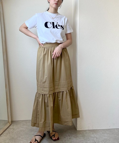 LHELBIE（レルビエ）の「Cles フロッキーロゴＴシャツ（Tシャツ/カットソー・レディース・オフホワイト/チャコールグレー/ベージュ/ホワイト/ホワイト×レッド・M）」の10枚目の写真