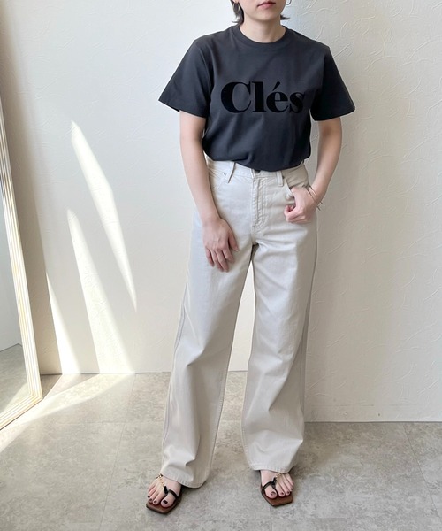 LHELBIE（レルビエ）の「Cles フロッキーロゴＴシャツ（Tシャツ/カットソー・レディース・オフホワイト/チャコールグレー/ベージュ/ホワイト/ホワイト×レッド・M）」の12枚目の写真