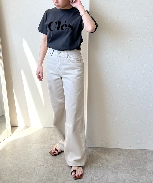 LHELBIE（レルビエ）の「Cles フロッキーロゴＴシャツ（Tシャツ/カットソー・レディース・オフホワイト/チャコールグレー/ベージュ/ホワイト/ホワイト×レッド・M）」の11枚目の写真