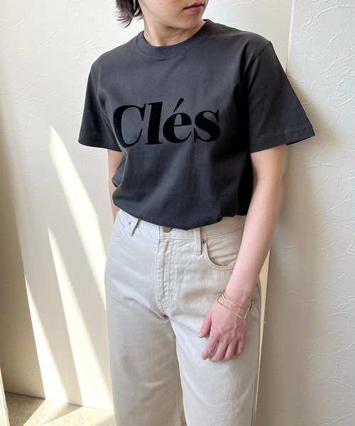 LHELBIE（レルビエ）の「Cles フロッキーロゴＴシャツ（Tシャツ/カットソー・レディース・オフホワイト/チャコールグレー/ベージュ/ホワイト/ホワイト×レッド・M）」の17枚目の写真