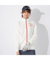 marie claire GOLF/マリクレール ゴルフ ゴルフウェア 吸汗速乾 ストレッチ UVカット ワッフル ハイネック 長袖 ジャージ ブルゾン
