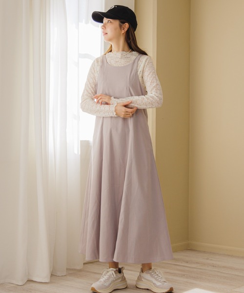 flower（フラワー）の「レディフレアワンピース（ワンピース・レディース・グレー/アイボリー・FREE）」の2枚目の写真