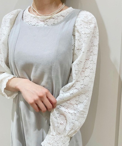 flower（フラワー）の「レディフレアワンピース（ワンピース・レディース・グレー/アイボリー・FREE）」の18枚目の写真