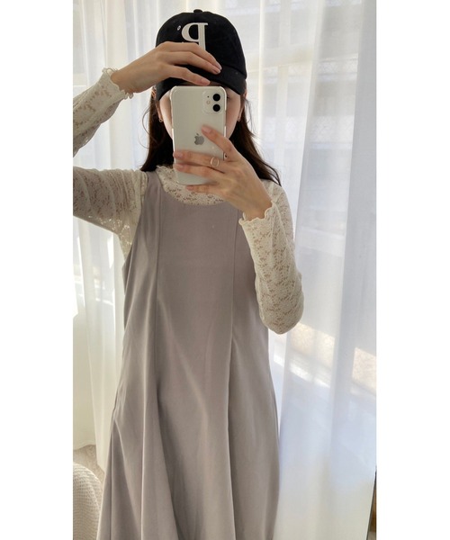 flower（フラワー）の「レディフレアワンピース（ワンピース・レディース・グレー/アイボリー・FREE）」の15枚目の写真