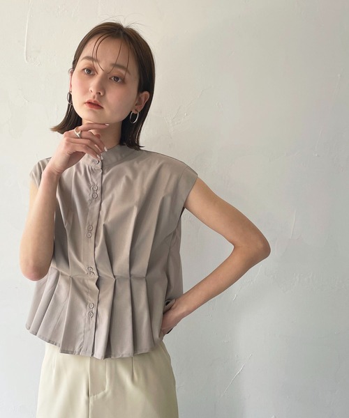 ブラウス シャツ 「CLEIO」袖リボンタックブラウス レディース CLEIO ブラウス シャツ 「CLEIO」袖リボンタックブラウス