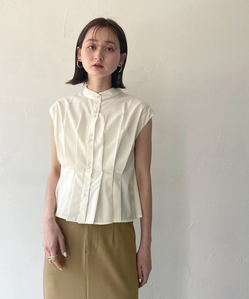 CLEIO(クレイオ)の「【CLEIO】タックブラウス(シャツ/ブラウス・レディース・アイボリー/モカ/イエロー・FREE)」の4枚目の写真