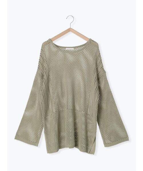 ehka sopo（エヘカソポ）の「透かし編みビッグプルオーバー（その他トップス・レディース・キナリ/ベージュ/グリーン・ﾌﾘ-）」の3枚目の写真