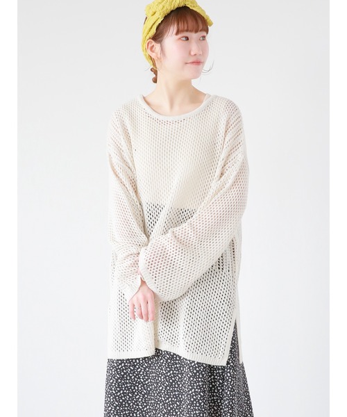 ehka sopo（エヘカソポ）の「透かし編みビッグプルオーバー（その他トップス・レディース・キナリ/ベージュ/グリーン・ﾌﾘ-）」の8枚目の写真