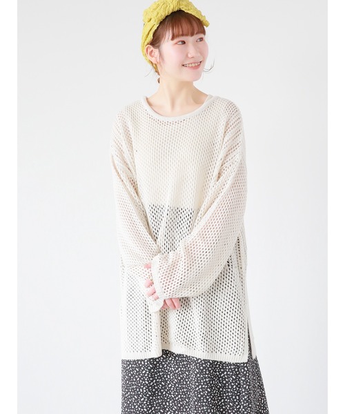 ehka sopo（エヘカソポ）の「透かし編みビッグプルオーバー（その他トップス・レディース・キナリ/ベージュ/グリーン・ﾌﾘ-）」の6枚目の写真