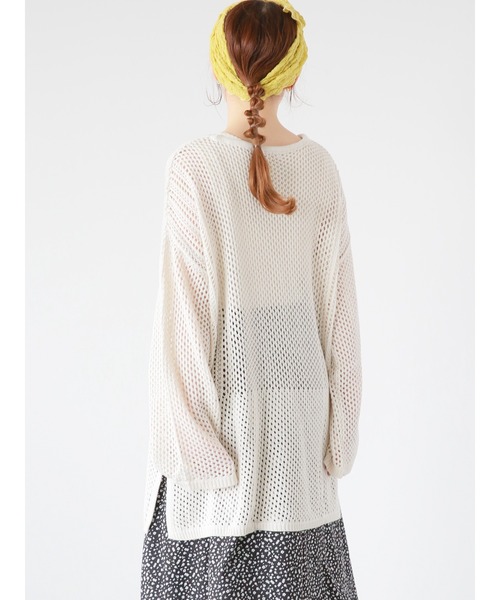 ehka sopo（エヘカソポ）の「透かし編みビッグプルオーバー（その他トップス・レディース・キナリ/ベージュ/グリーン・ﾌﾘ-）」の4枚目の写真