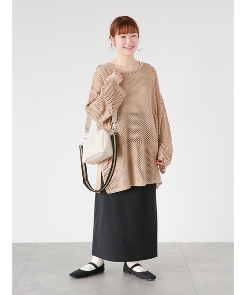 ehka sopo（エヘカソポ）の「透かし編みビッグプルオーバー（その他トップス・レディース・キナリ/ベージュ/グリーン・ﾌﾘ-）」の20枚目の写真