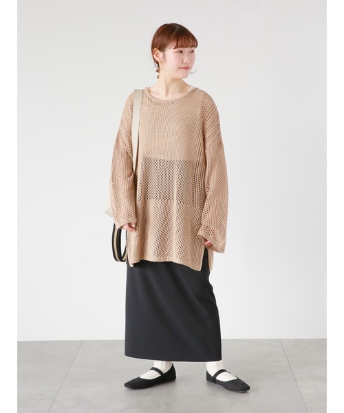 ehka sopo（エヘカソポ）の「透かし編みビッグプルオーバー（その他トップス・レディース・キナリ/ベージュ/グリーン・ﾌﾘ-）」の14枚目の写真