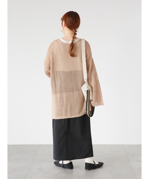 ehka sopo（エヘカソポ）の「透かし編みビッグプルオーバー（その他トップス・レディース・キナリ/ベージュ/グリーン・ﾌﾘ-）」の9枚目の写真