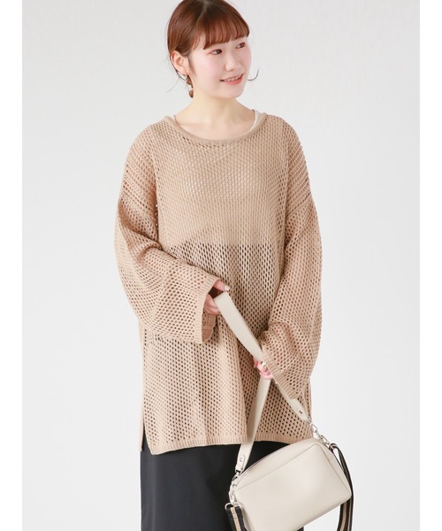 ehka sopo（エヘカソポ）の「透かし編みビッグプルオーバー（その他トップス・レディース・キナリ/ベージュ/グリーン・ﾌﾘ-）」の5枚目の写真