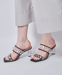 31 Sons de mode バックリボンチュールサンダル ♡31 sons de mode♡ チュールドットリボンコルクサンダル ホワイト