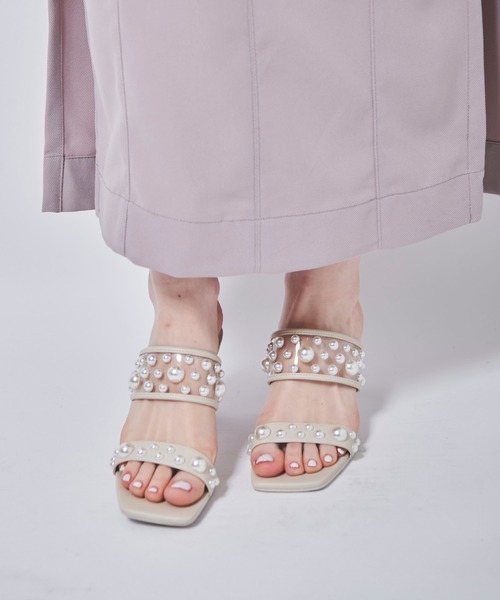31 Sons de mode（トランテアン　ソン　ドゥ　モード）の「クリアパールサンダル（サンダル・レディース・ブラック/クリーム・L/S/M）」の7枚目の写真