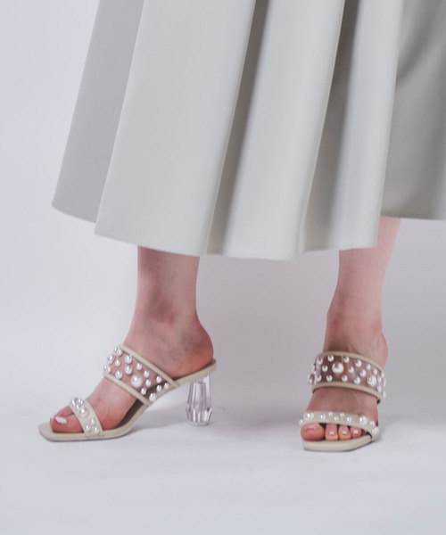 31 Sons de mode（トランテアン　ソン　ドゥ　モード）の「クリアパールサンダル（サンダル・レディース・ブラック/クリーム・L/S/M）」の10枚目の写真