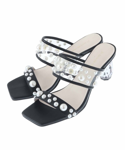 31 Sons de mode（トランテアン　ソン　ドゥ　モード）の「クリアパールサンダル（サンダル・レディース・ブラック/クリーム・L/S/M）」の13枚目の写真
