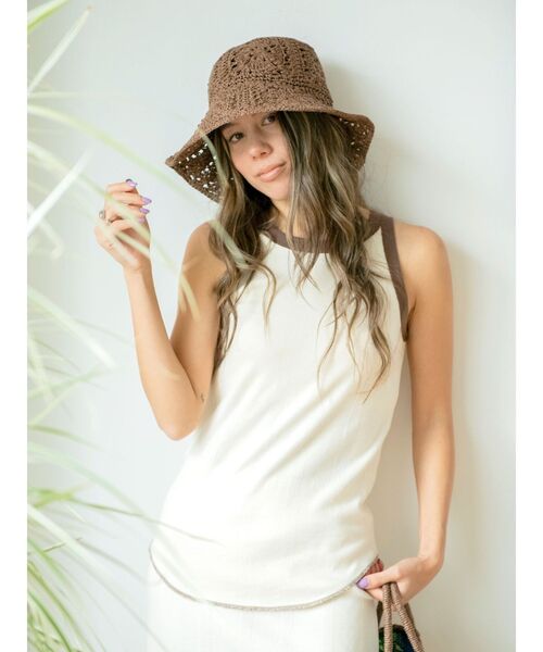Ungrid（アングリッド）の「透かし編みハット（ハット・レディース・ブラック/ブラウン/ベージュ・FREE）」の6枚目の写真