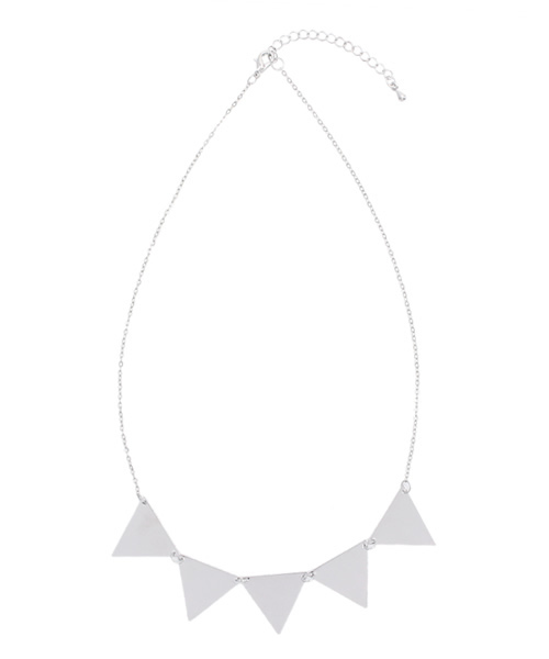 WEGO（ウィゴー）の「WEGO/三角プレートネックレス（ネックレス・レディース・ピンク/ゴールド/ホワイト/シルバー/ブラック・FREE）」の4枚目の写真