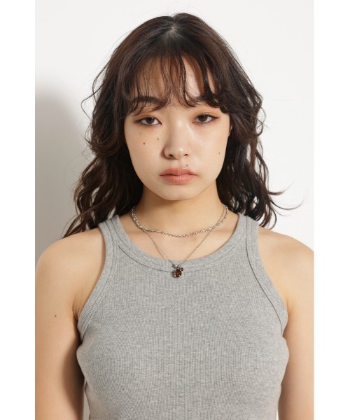 LAGUA GEM(ラグアジェム)の「USEFUL タンクトップ(タンクトップ・レディース・ネイビー系1/杢グレー/ブラック/ホワイト・FREE)」の18枚目の写真