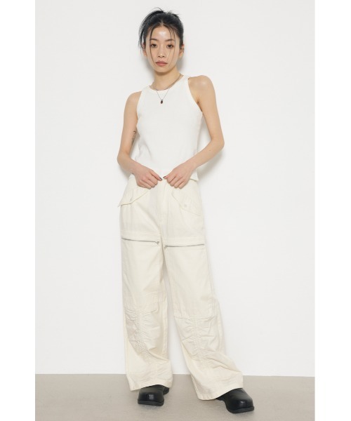 LAGUA GEM(ラグアジェム)の「USEFUL タンクトップ(タンクトップ・レディース・ネイビー系1/杢グレー/ブラック/ホワイト・FREE)」の5枚目の写真