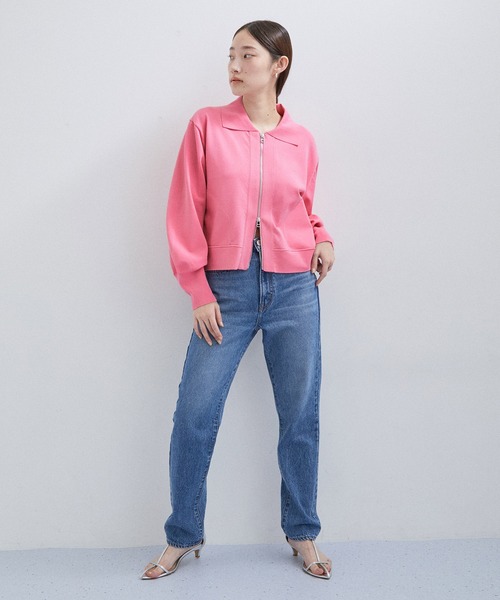 ADAM ET ROPE'(アダムエロペ)の「【サステナブル・UVカット】クロップドZIPカーディガン(カーディガン/ボレロ・レディース・ブラック/ベージュ/ピンク・FREE)」の8枚目の写真