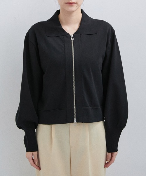 ADAM ET ROPE'(アダムエロペ)の「【サステナブル・UVカット】クロップドZIPカーディガン(カーディガン/ボレロ・レディース・ブラック/ベージュ/ピンク・FREE)」の11枚目の写真