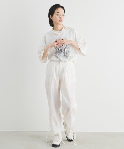 MERLOT(メルロー)の「サイドリボンナイロンパンツ(その他パンツ・レディース・ホワイト/ブラック・SMALL/FREE)」の11枚目の写真