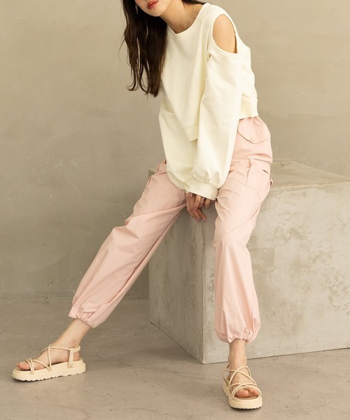 DAY CLOSET（デイ クローゼット）の「レディース ラフシルエットバルーンカーゴパンツ（カーゴパンツ・レディース・ピンク/アイボリー・S/M/L）」の17枚目の写真