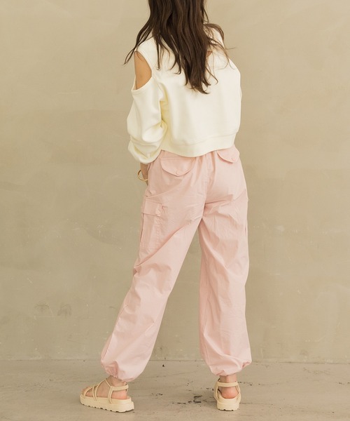DAY CLOSET（デイ クローゼット）の「レディース ラフシルエットバルーンカーゴパンツ（カーゴパンツ・レディース・ピンク/アイボリー・S/M/L）」の20枚目の写真