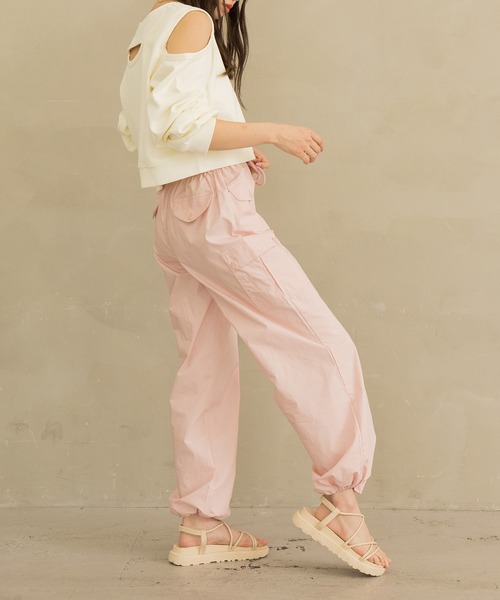 DAY CLOSET（デイ クローゼット）の「レディース ラフシルエットバルーンカーゴパンツ（カーゴパンツ・レディース・ピンク/アイボリー・S/M/L）」の22枚目の写真