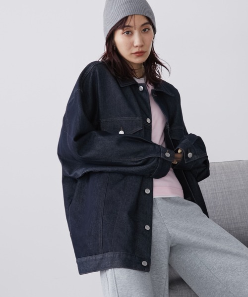 Auntie Rosa Holiday（アンティローザホリデー）の「オーバーサイズデニムジャケット（デニムジャケット・レディース・ブルー/ネイビー・FREE）」の3枚目の写真