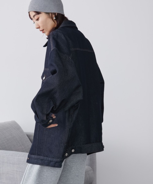 Auntie Rosa Holiday（アンティローザホリデー）の「オーバーサイズデニムジャケット（デニムジャケット・レディース・ブルー/ネイビー・FREE）」の6枚目の写真