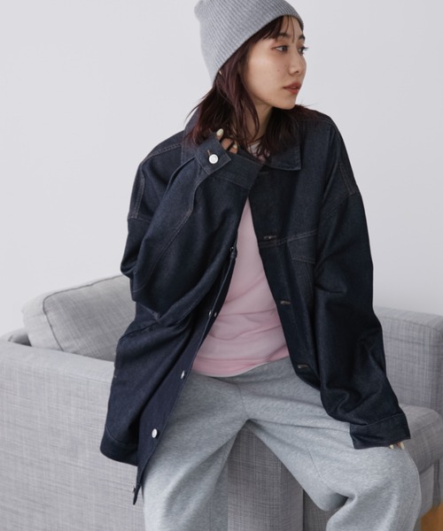 Auntie Rosa Holiday（アンティローザホリデー）の「オーバーサイズデニムジャケット（デニムジャケット・レディース・ブルー/ネイビー・FREE）」の5枚目の写真