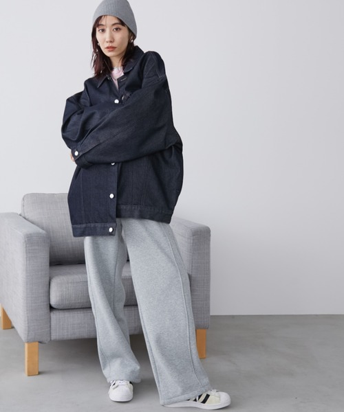 Auntie Rosa Holiday（アンティローザホリデー）の「オーバーサイズデニムジャケット（デニムジャケット・レディース・ブルー/ネイビー・FREE）」の9枚目の写真