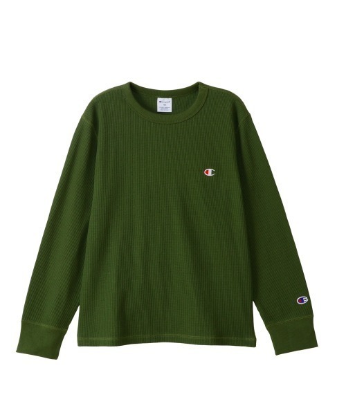 Champion（チャンピオン）の「Champion/チャンピオン　LONG SLEEVE T-SHIRT（Tシャツ/カットソー・キッズ・オリーブ/ブラック/オフホワイト/チャコールグレー/ダークグリーン/モカ/オレンジ・130/140/150/160/120）」の6枚目の写真