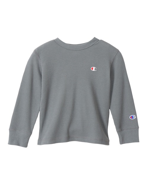 Champion（チャンピオン）の「Champion/チャンピオン　LONG SLEEVE T-SHIRT（Tシャツ/カットソー・キッズ・オリーブ/ブラック/オフホワイト/チャコールグレー/ダークグリーン/モカ/オレンジ・130/140/150/160/120）」の3枚目の写真