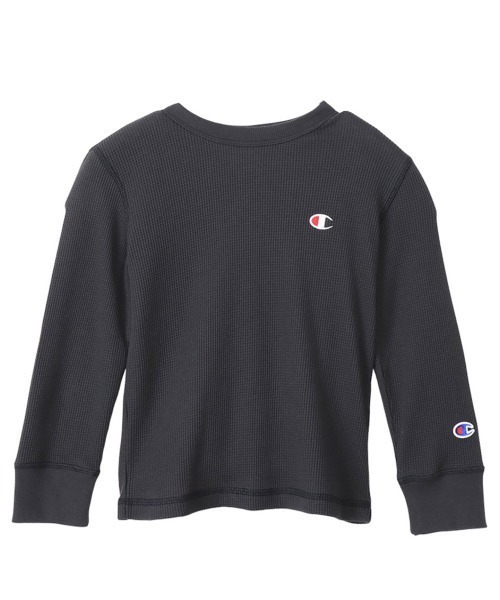 Champion（チャンピオン）の「Champion/チャンピオン　LONG SLEEVE T-SHIRT（Tシャツ/カットソー・キッズ・オリーブ/ブラック/オフホワイト/チャコールグレー/ダークグリーン/モカ/オレンジ・130/140/150/160/120）」の2枚目の写真